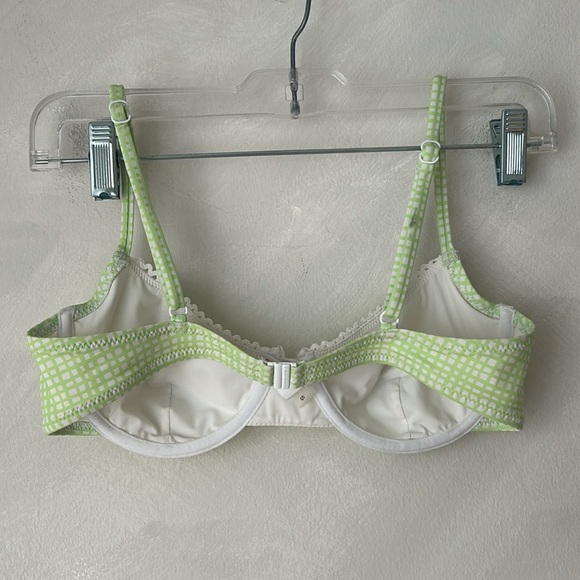 Solid & Striped The Daphne Gingham Underwire Bikini Top green size small - Picture 5 of 9